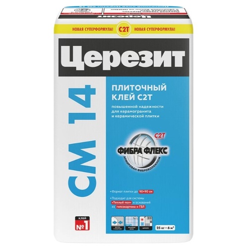 Церезит ЦЕРЕЗИТ CM 14/25кг Клей плиточный для керамогранита и керамической плитки