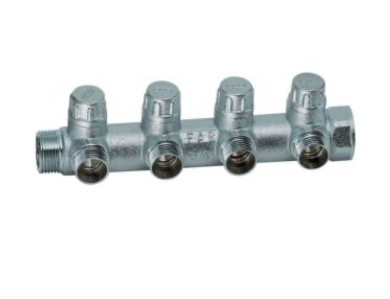 Запорн. коллект. 1" (ВР-НР) с 4 отв. 3/4" НР (межосев. 45 мм) (00-00005720)