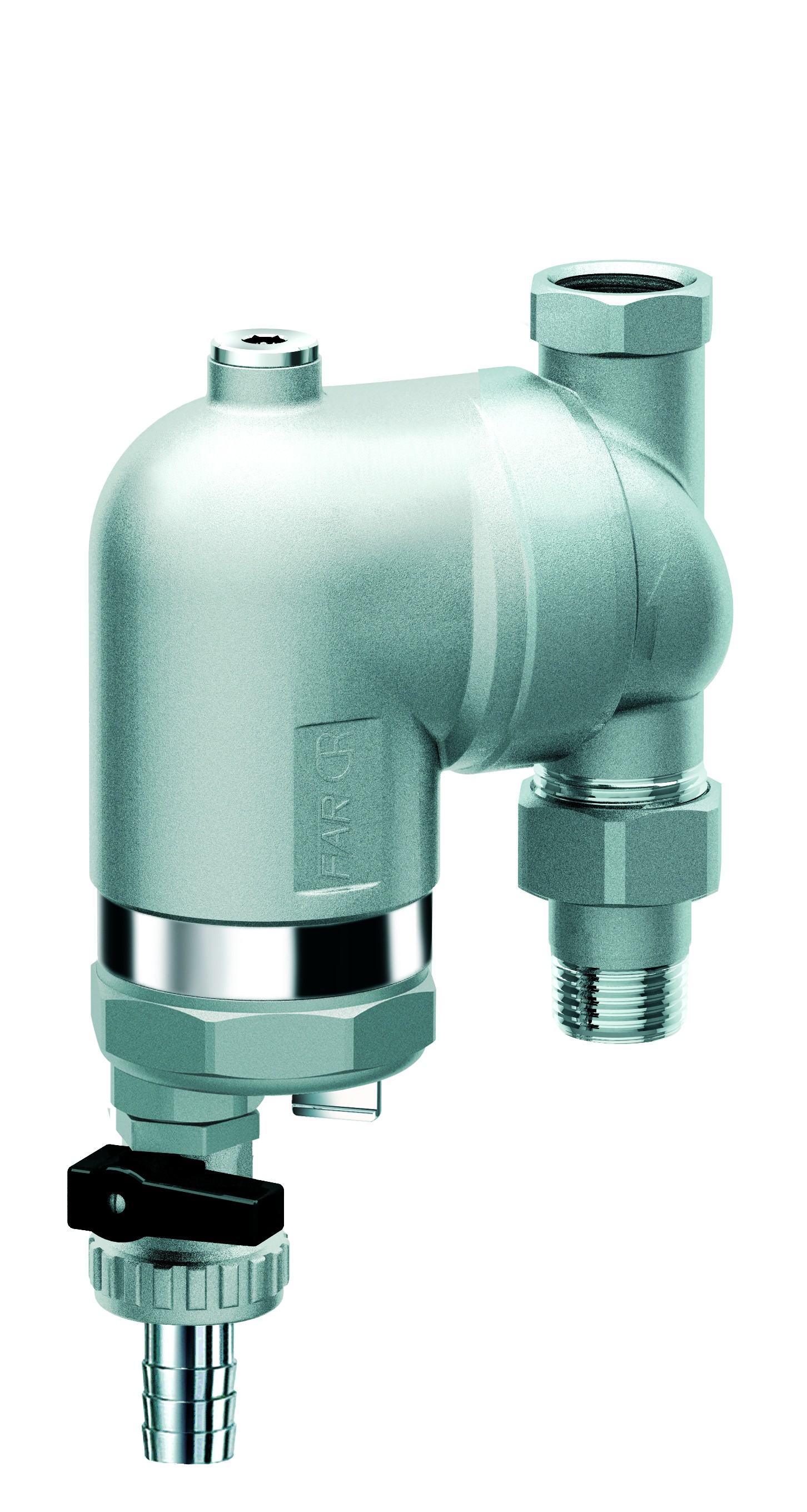 Фильтр 100мкм, с магн.встав., под манометр,  Max: 95 °C, 25 бар, поворот.соед. 1/2" ВР-НР