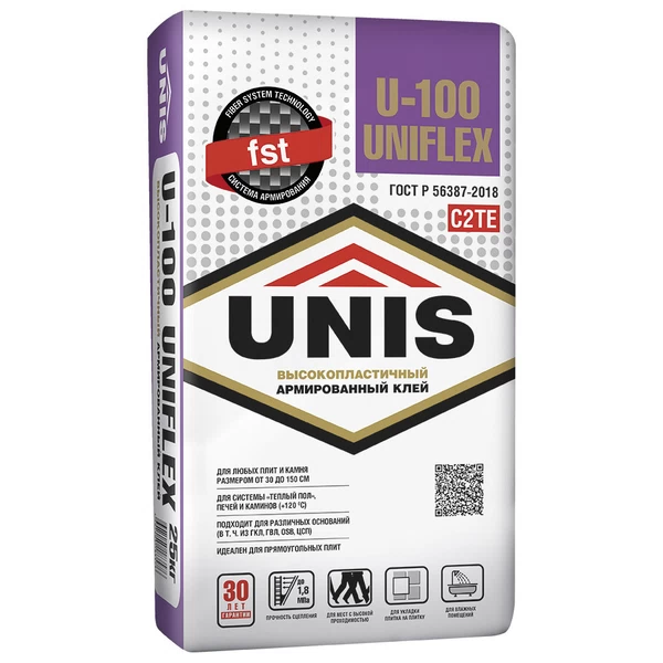 ЮНИС UNIFLEX U-100 клей эластичный 25 кг