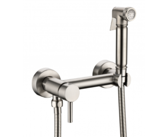 Смеситель Наружный, На стену гигиеническим душем Grocenberg GB103N Никель