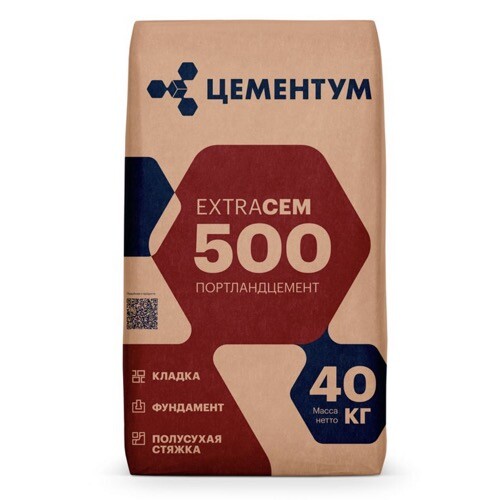 Цемент Цементум (Holcim) М500 Д20 ЦЕМ II/A-И 42,5 40 кг (00937)