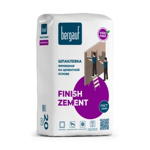 Шпаклевка суперфинишная на полимерной основе Bergauf FINISH ZEMENT 20 кг. (01446)
