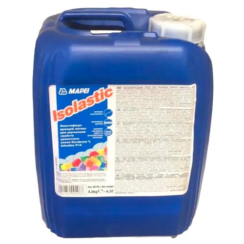 ISOLASTIC, ТМ MAPEI, (4,5кг), (Россия), Латексная добавка для повышения эластичности сухих клеевых смесей на цементном вяжущем (02000)
