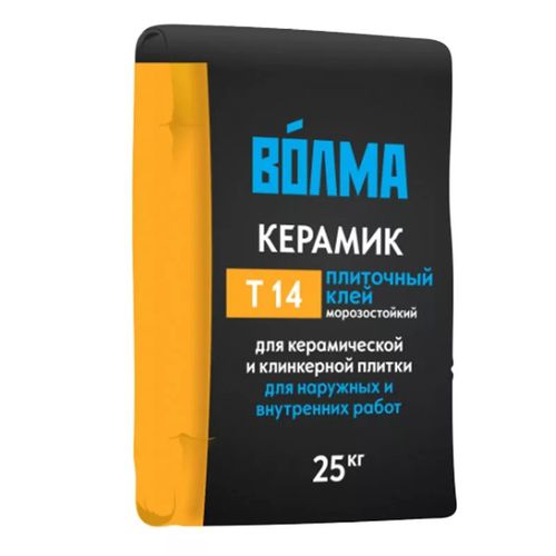 Клей для плитки и керамогранита Волма Керамик Т 14, 25 кг (00116)
