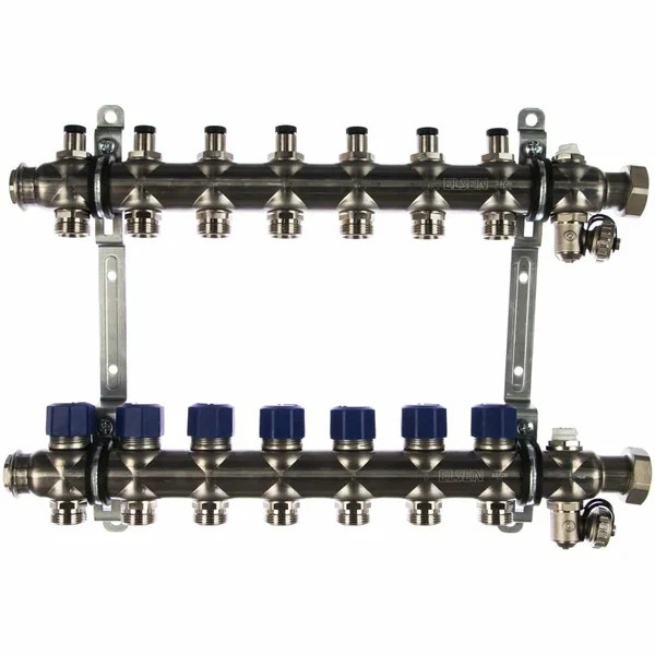 Коллекторная группа, ELSEN, 1", 7 контуров, размер отвода-3/4", PN, бар-4, T°C -от 0 до +70, с вент