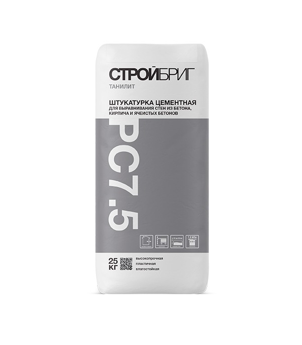 Штукатурка цементная Стройбриг Танилит РС7.5 25 кг